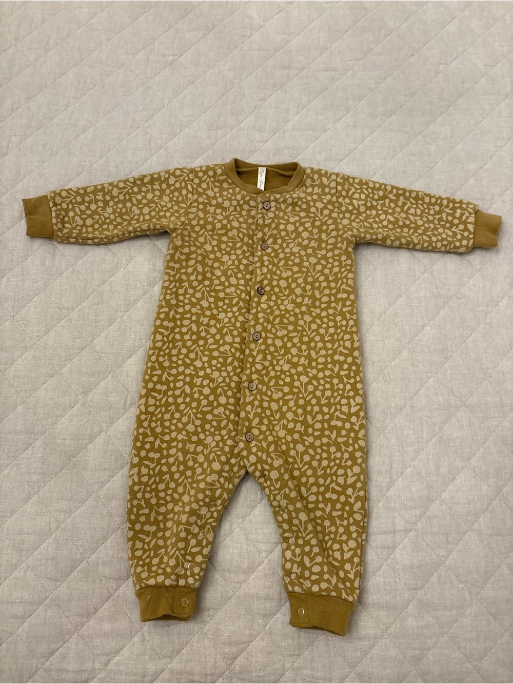 Rylee + Cru Mustard Organic Print One-Piece